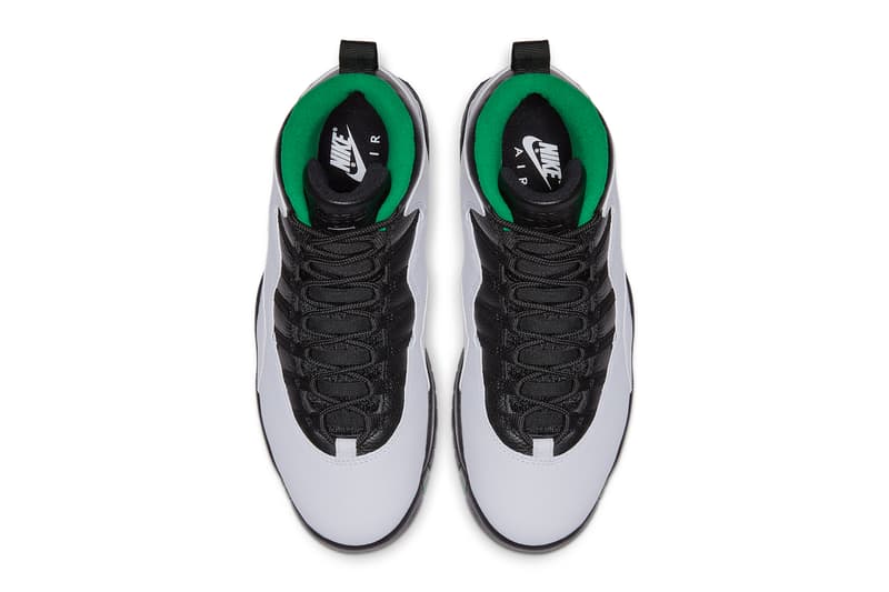 air jordan 10 seattle court green city series white black gold yellow super sonics supersonics 