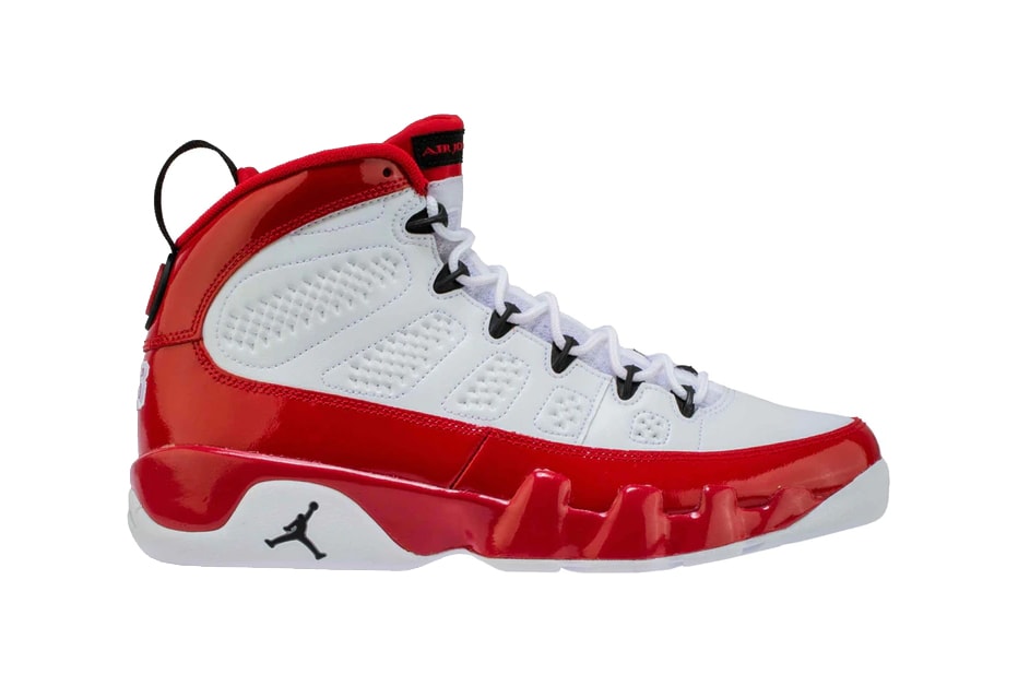 StockX Jordan 9 Retro White Gym Red Release 2013 Unreleased sample Michael Jordan Chicago Bulls Patent Leather Red 23