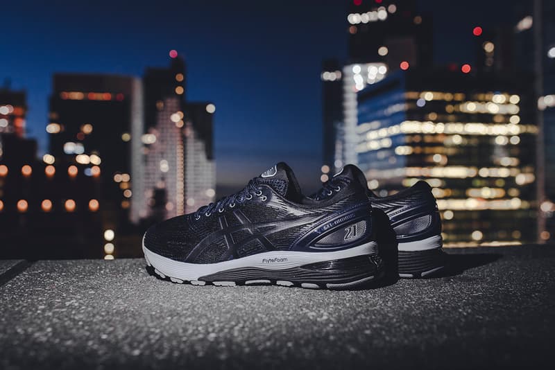 ASICS "Midnight Blue" Pack GEL-NIMBUS 21 GEL-KAYANO 5 GEL-LYTE 5 V Black Navy Colorways Sneaker Release Information Contrasting Suede Leather Silver FLYTEOAM Propel technology