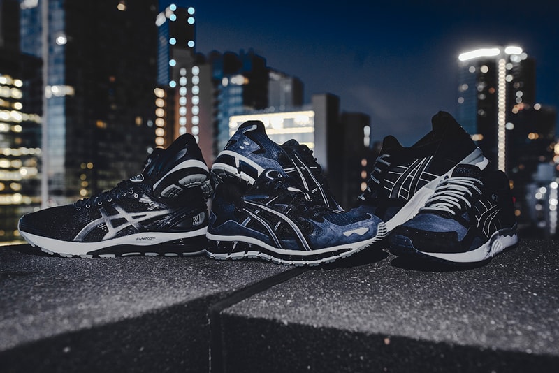 ASICS "Midnight Blue" Pack GEL-NIMBUS 21 GEL-KAYANO 5 GEL-LYTE 5 V Black Navy Colorways Sneaker Release Information Contrasting Suede Leather Silver FLYTEOAM Propel technology