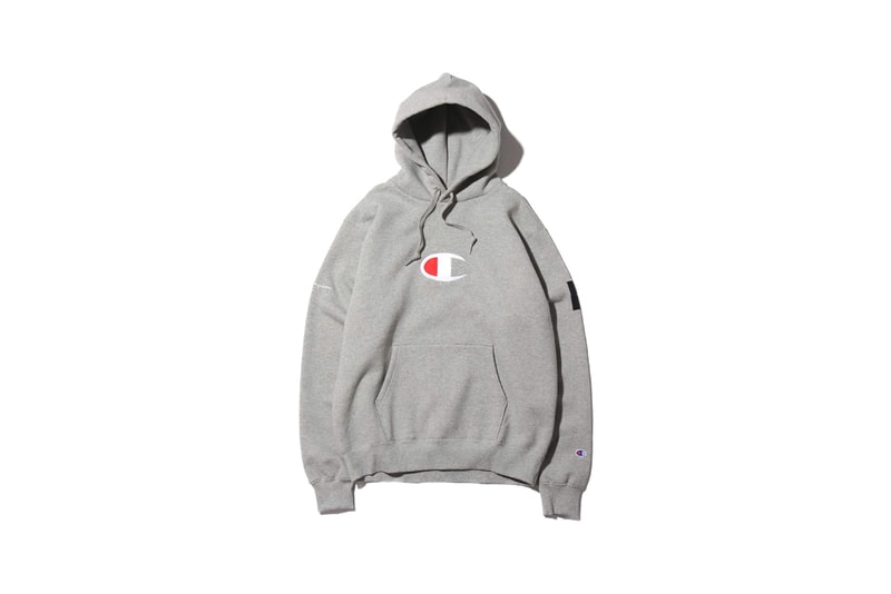 atmos lab tokyo champion fall 2019 collection capsule hoodie fleeces boa puffer down jacket hooded sweatshirt bucket hat green blue red purple 
