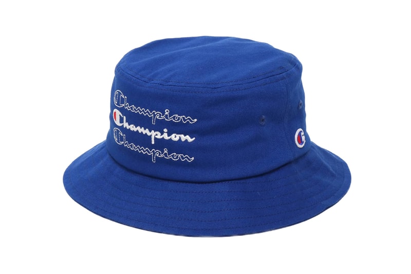 atmos lab tokyo champion fall 2019 collection capsule hoodie fleeces boa puffer down jacket hooded sweatshirt bucket hat green blue red purple 