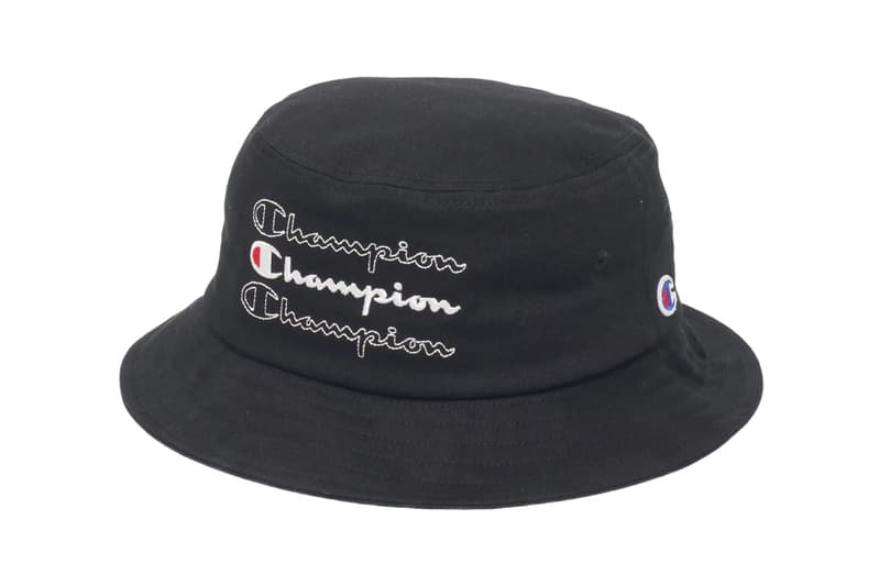 atmos lab tokyo champion fall 2019 collection capsule hoodie fleeces boa puffer down jacket hooded sweatshirt bucket hat green blue red purple