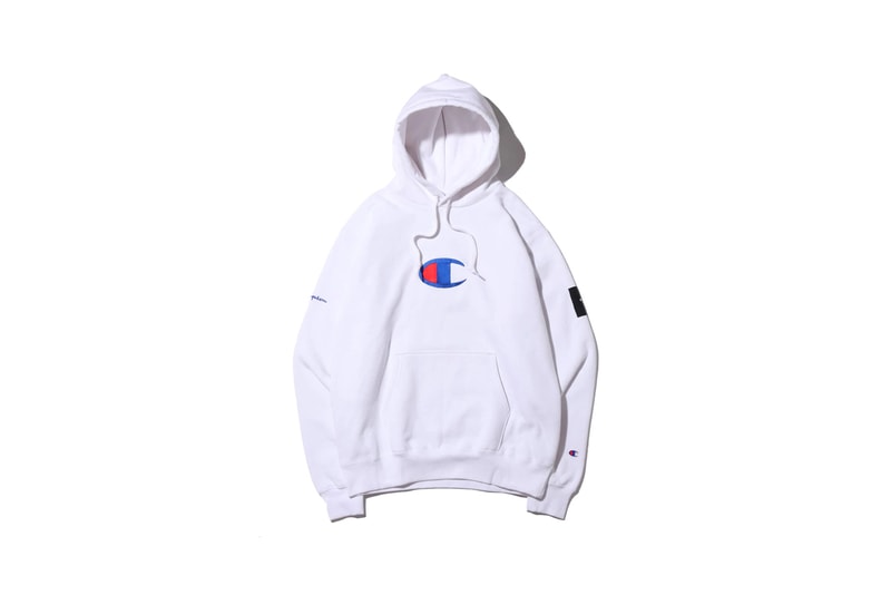atmos lab tokyo champion fall 2019 collection capsule hoodie fleeces boa puffer down jacket hooded sweatshirt bucket hat green blue red purple 