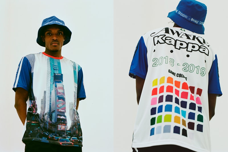 Awake NY x Kappa Fall/Winter 2019 Capsule Collection Dover Street Market Ginza Pre-Release Global Announcement Sportswear Retro '90s 1990 tracksuit bucket hat soccer stadium jacket football jersey Procell