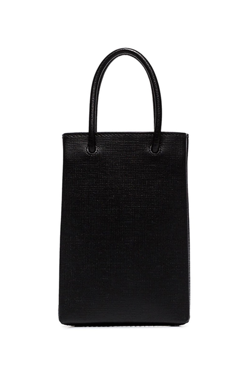 Balenciaga Shopping Bag Phone Holder Neck Loop Demna Gvasalia Calf Leather Two Top Handles Fall Winter 2019 FW19 Collection Accessories Mini Bag Trend