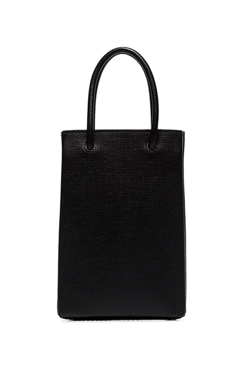 Balenciaga Shopping Bag Phone Holder Neck Loop Demna Gvasalia Calf Leather Two Top Handles Fall Winter 2019 FW19 Collection Accessories Mini Bag Trend