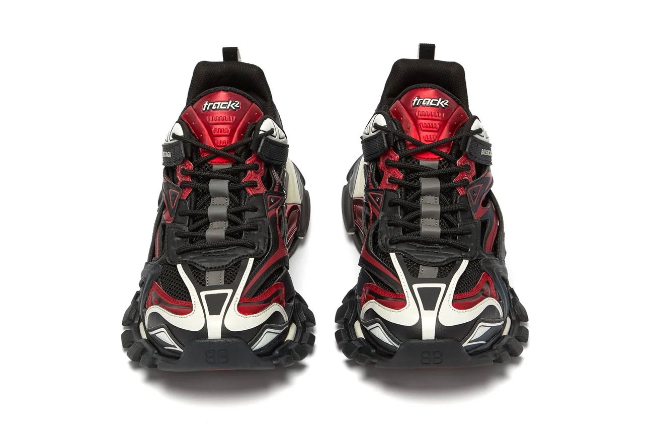 Balenciaga Track Sneaker in Black, Red, White, & Silver
