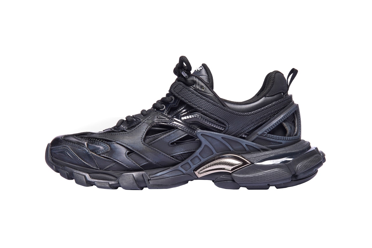 balenciaga track.2 trainers sneakers black blue colorway release fall winter 2019 176 panels nylon mesh non leather upper 