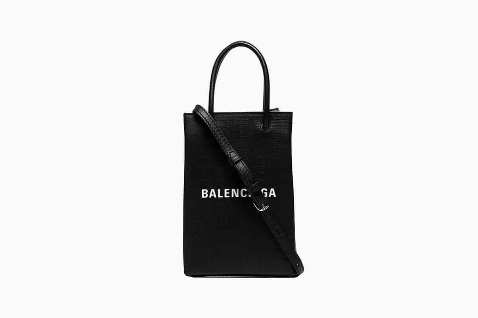 Balenciaga Black Shopping Bag Phone Holder Price | Drops | Hypebeast 