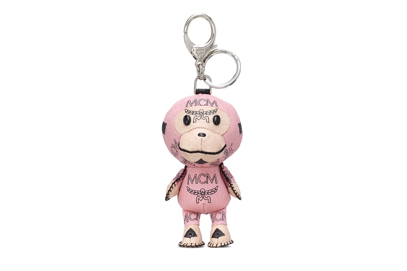 BAPE x MCM Fall Winter 2019 Collection collaborations fall winter lookbook videos ape head camo accessories bags leather goods footwear slides sandals keychains