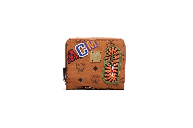 BAPE x MCM Fall Winter 2019 Collection collaborations fall winter lookbook videos ape head camo accessories bags leather goods footwear slides sandals keychains