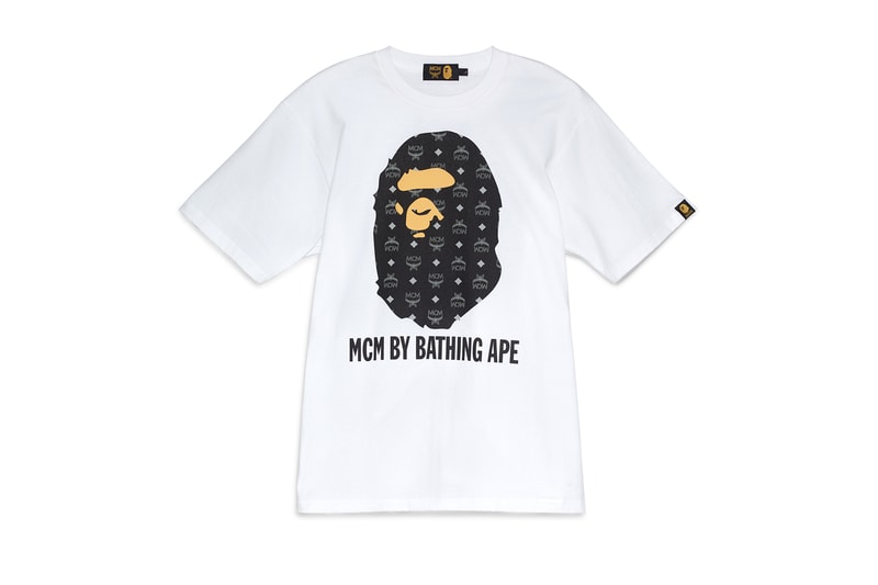 BAPE x MCM Fall Winter 2019 Collection collaborations fall winter lookbook videos ape head camo accessories bags leather goods footwear slides sandals keychains