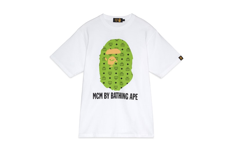 BAPE x MCM Fall Winter 2019 Collection collaborations fall winter lookbook videos ape head camo accessories bags leather goods footwear slides sandals keychains
