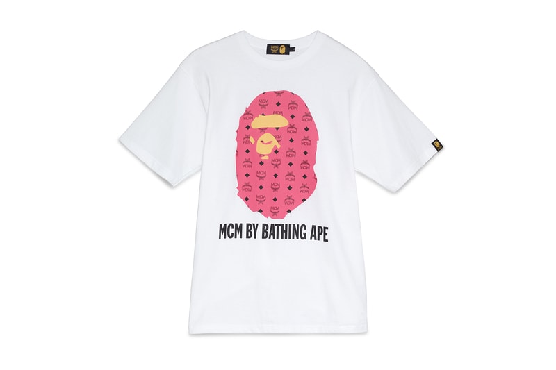 BAPE x MCM Fall Winter 2019 Collection collaborations fall winter lookbook videos ape head camo accessories bags leather goods footwear slides sandals keychains