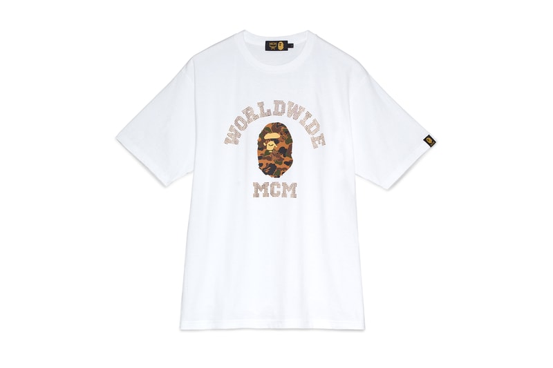 BAPE x MCM Fall Winter 2019 Collection collaborations fall winter lookbook videos ape head camo accessories bags leather goods footwear slides sandals keychains