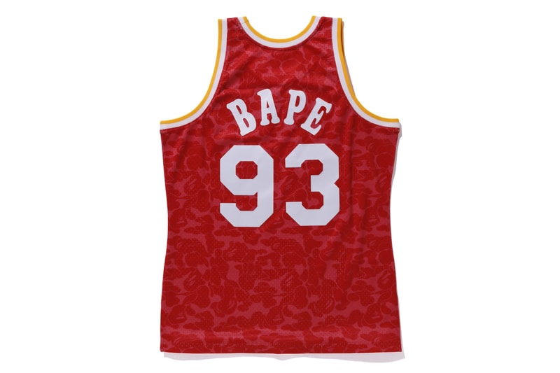 BAPE Releases New Mitchell & Ness NBA Jerseys Los Angles Lakers la Toronto raptors Houston Rockets NBA Japan Games 2019 basketball collaborations a bathing ape