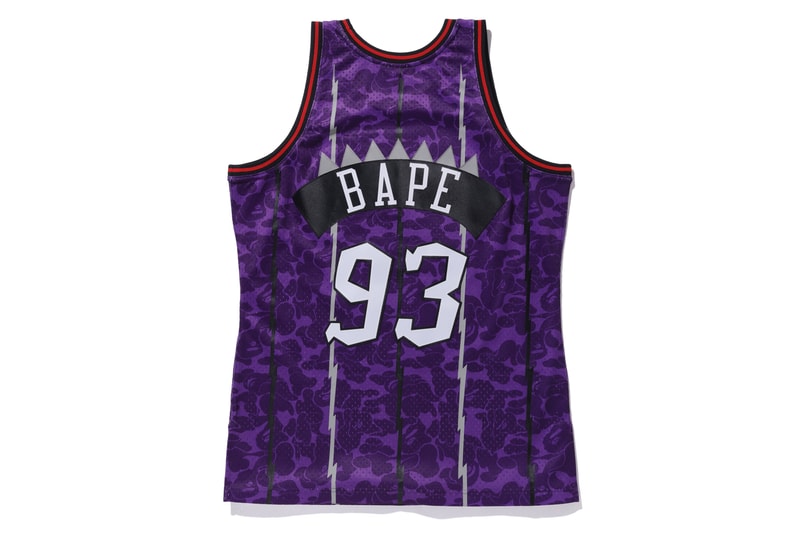 BAPE Releases New Mitchell & Ness NBA Jerseys Los Angles Lakers la Toronto raptors Houston Rockets NBA Japan Games 2019 basketball collaborations a bathing ape