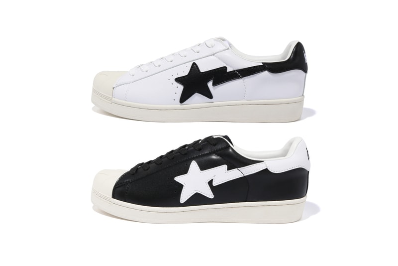 BAPE Skull Sta "Black" & "White" Release a bathing ape sta motif black white shell toe adidas superstar 