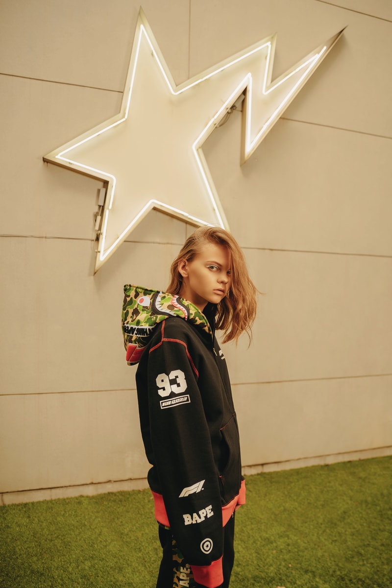 BAPE Second Formula 1 Collaboration Fall Winter 2019 f1 a bathing ape automobiles collaborations lookbooks shark hoodie