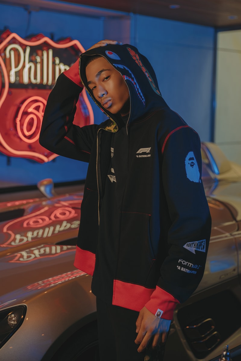 BAPE Second Formula 1 Collaboration Fall Winter 2019 f1 a bathing ape automobiles collaborations lookbooks shark hoodie