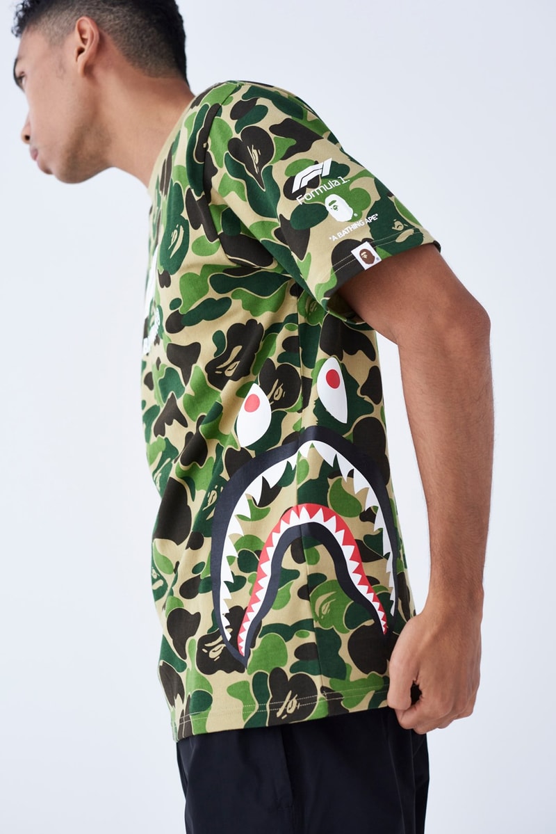 BAPE Second Formula 1 Collaboration Fall Winter 2019 f1 a bathing ape automobiles collaborations lookbooks shark hoodie