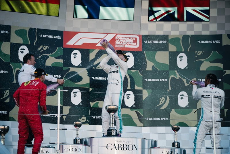 BAPE Formula 1 Japanese Grand Prix Podium News  F1 racing Valtteri Bottas Sebastian Vettel Lewis Hamilton Ferrari Mercedes Suzuka