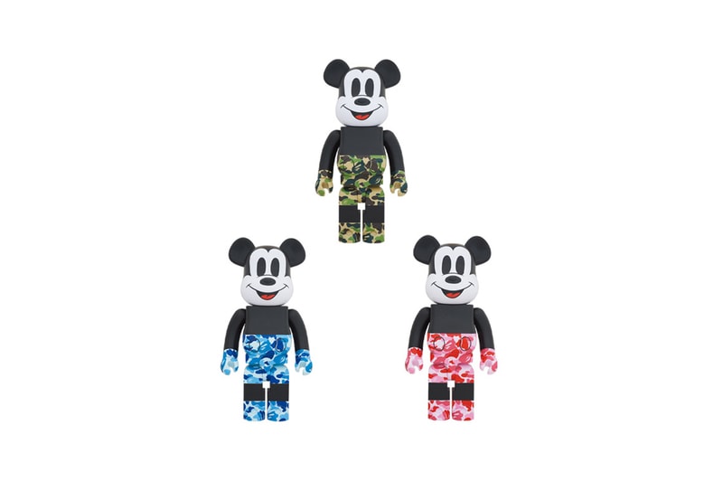 bape mickey mouse bearbrick medicom toy release 90th anniversary vinyl collectible doll vcd november 2 
