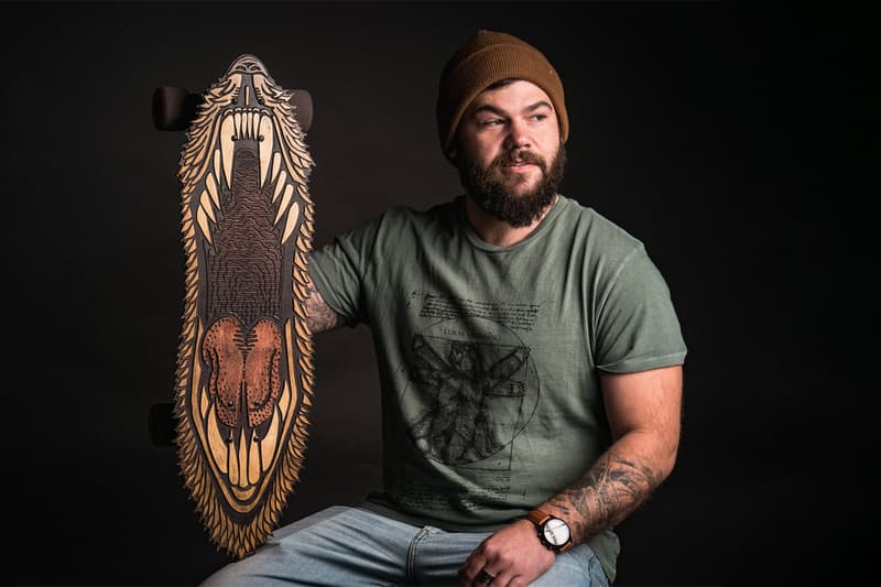 Bear Walker Custom Skateboard Crafter Interview zachary levi jason momoa grant gustin pop culture superheroes dc marvel comics justice league woodworking