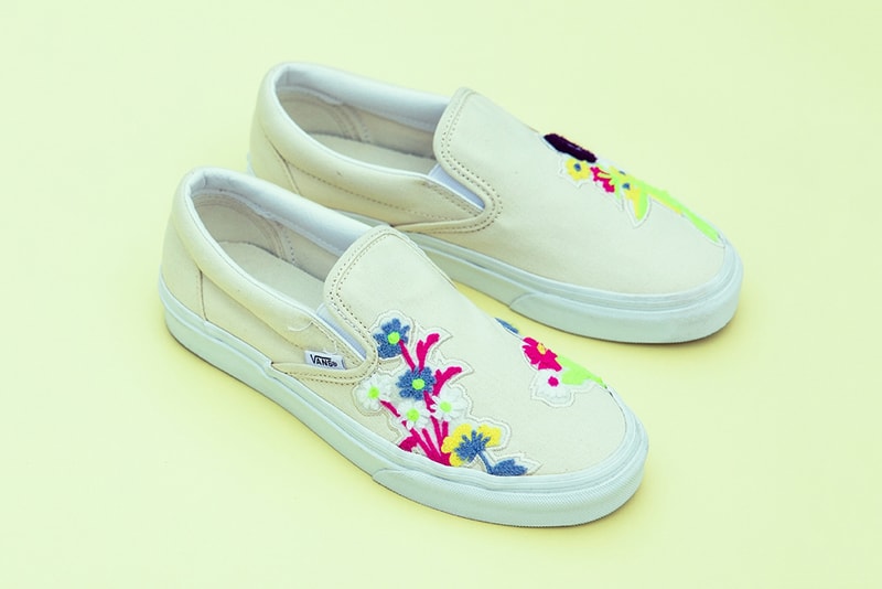 billys tokyo vans slip on chenille floral flower flowers white release date info photos