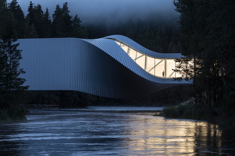 Bjarke Ingels Group Kistefos Twist Bridge architecture copenhagen new york BIG Kistefos Sculpture park Norway Randselva gallery museum oslo jevnaker 