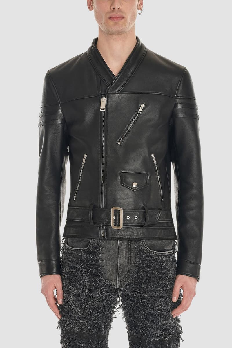 blackmeans 1017 alyx 9sm black leather biker jacket collaboration release fall winter 2019 jeans denim vest