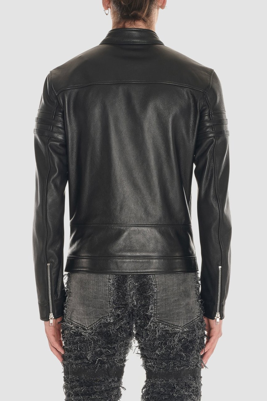 blackmeans 1017 alyx 9sm black leather biker jacket collaboration release fall winter 2019 jeans denim vest