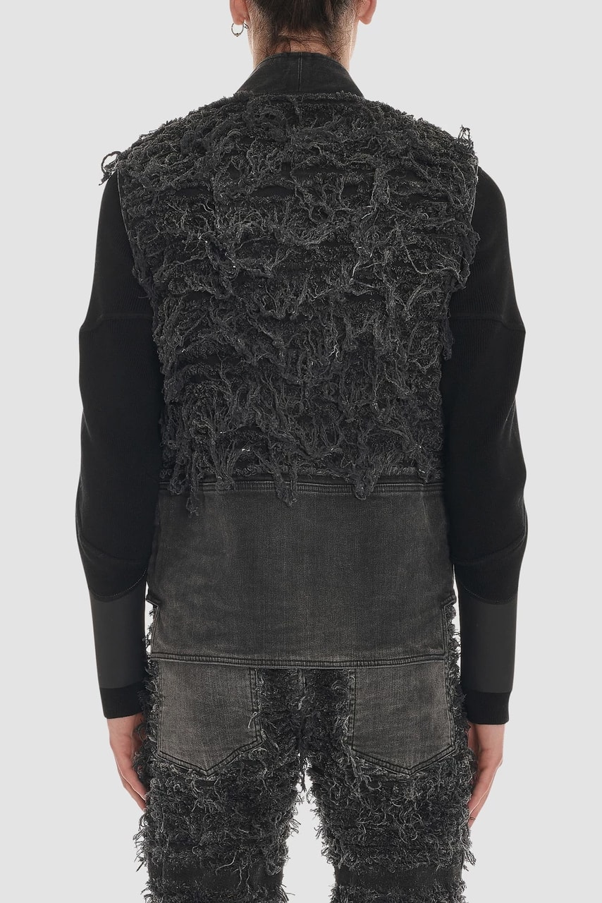 blackmeans 1017 alyx 9sm black leather biker jacket collaboration release fall winter 2019 jeans denim vest