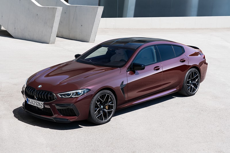 BMW M8 Gran Coupe Unveiled M performance Speed racing purple coupe Sedan Luxury exhaust horsepower 