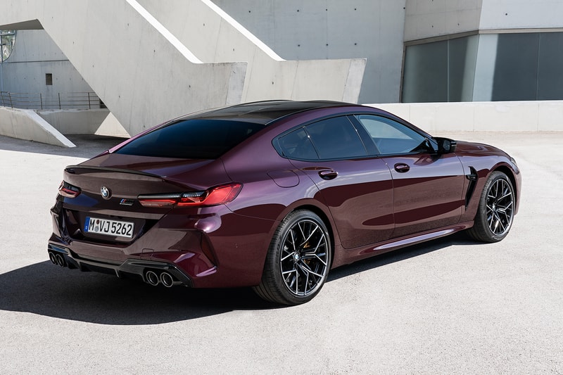 BMW M8 Gran Coupe Unveiled M performance Speed racing purple coupe Sedan Luxury exhaust horsepower 