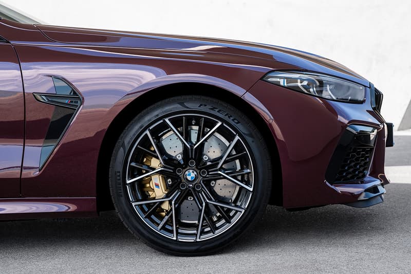 BMW M8 Gran Coupe Unveiled M performance Speed racing purple coupe Sedan Luxury exhaust horsepower 