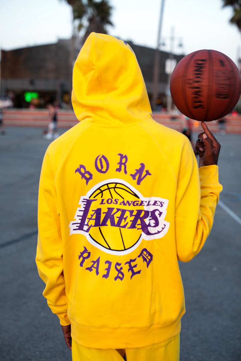 BornxRaised x New Era Los Angeles Lakers Collaboration collection release date info sold out buy online web store October 25 2019 hat clothing apparel