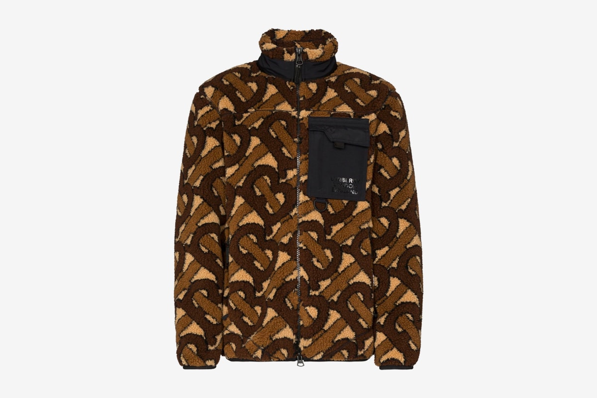Burberry TB Monogram jacquard fleece jacket - ShopStyle
