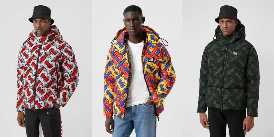 Burberry Plasters the Monogram Print on a Trio of Colorful Puffer Jackets