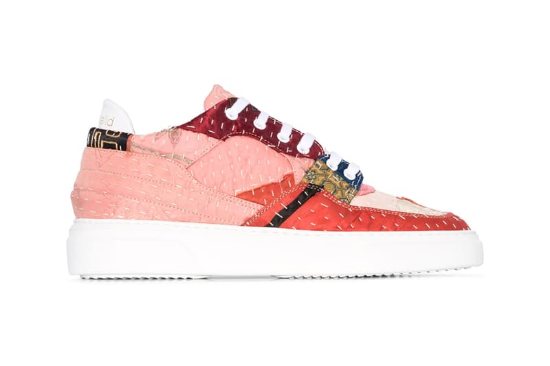 by walid 19th century fabric embroidered sneakers vintage patchwork textile paneled upper sashiko embroidery