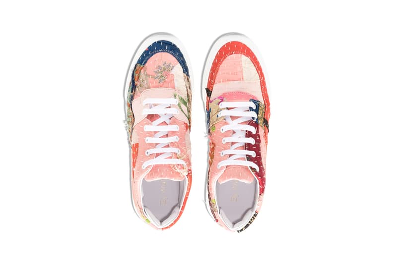 by walid 19th century fabric embroidered sneakers vintage patchwork textile paneled upper sashiko embroidery