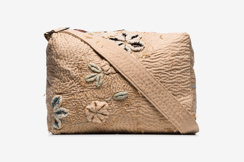 By Walid Beige Tapestry Messenger Bag Release  browns browns fashion bags Sashiko boro 