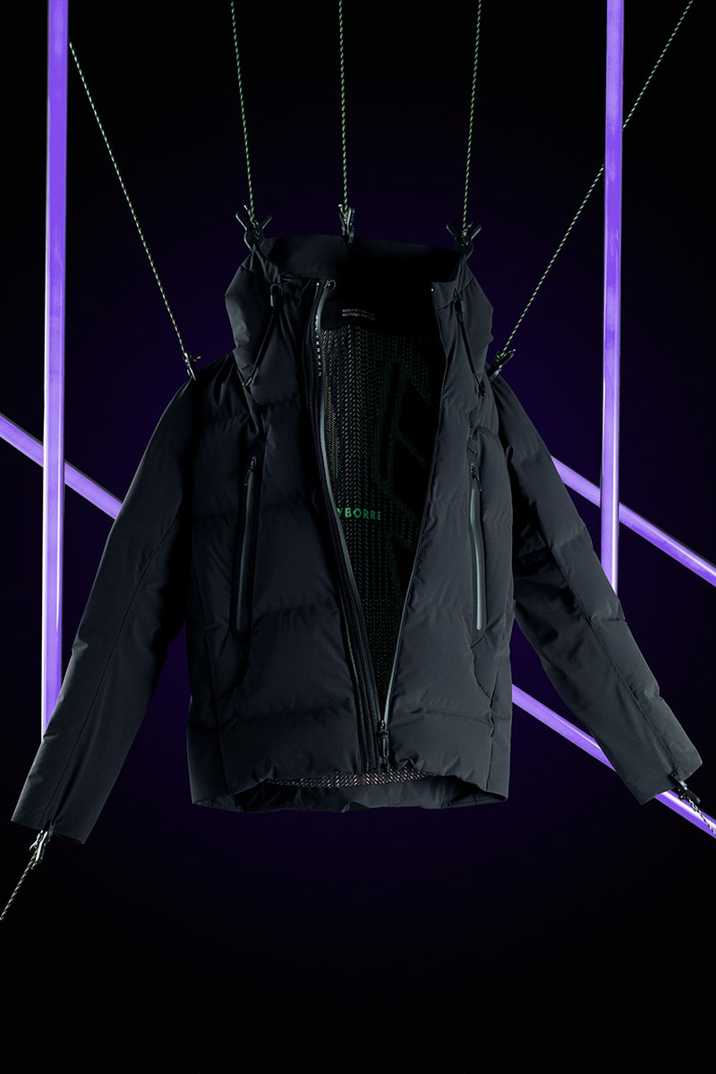 BYBORRE x DESCENTE ALLTERRAIN Mizusawa Down Mountaineer Jacket Limited Edition Collaboration Fall Winter 2019 FW19 On - Pattern 3D™ knit technologyDermizax® Flexile Matte 4 way Stretch