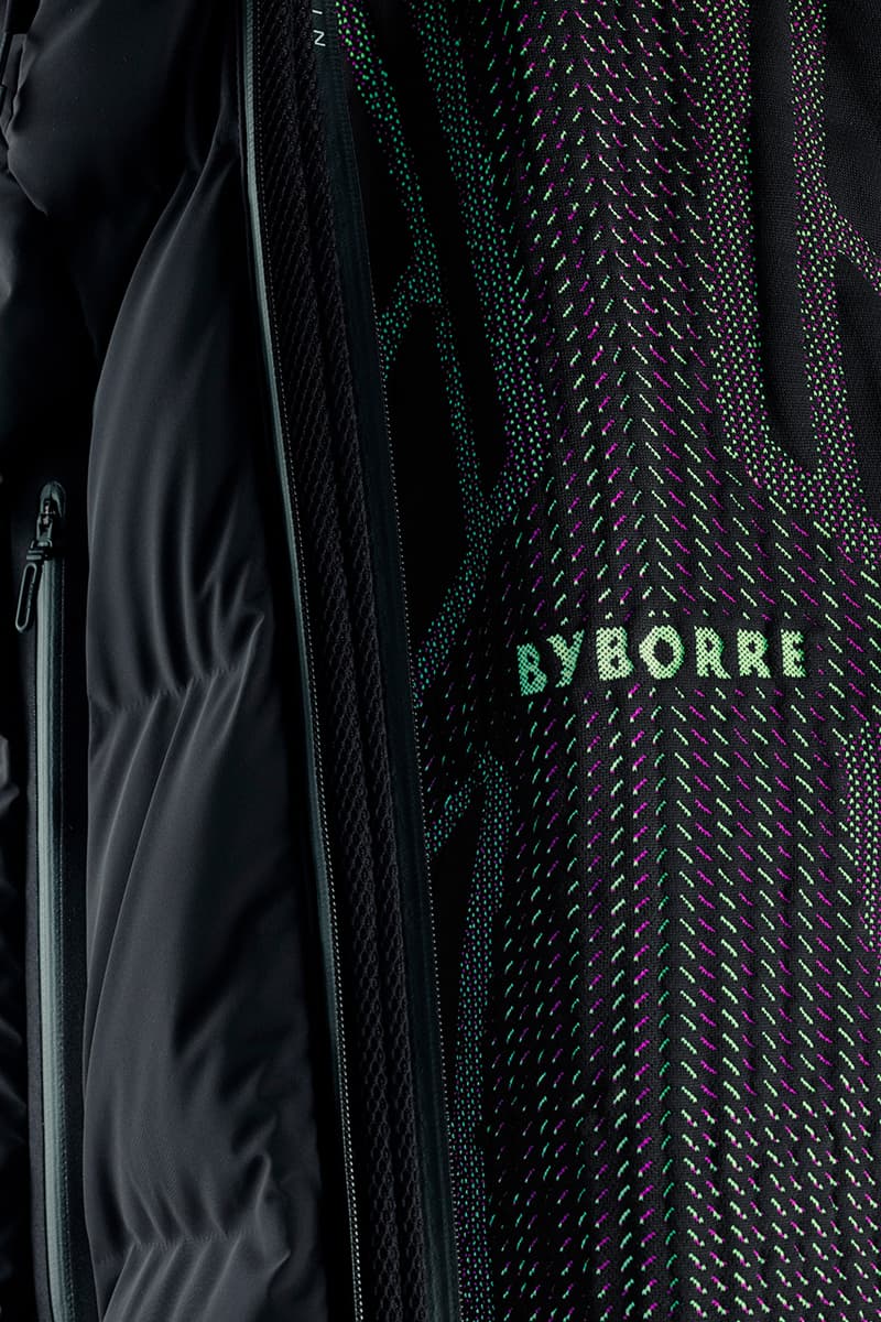 BYBORRE x DESCENTE ALLTERRAIN Mizusawa Down Mountaineer Jacket Limited Edition Collaboration Fall Winter 2019 FW19 On - Pattern 3D™ knit technologyDermizax® Flexile Matte 4 way Stretch