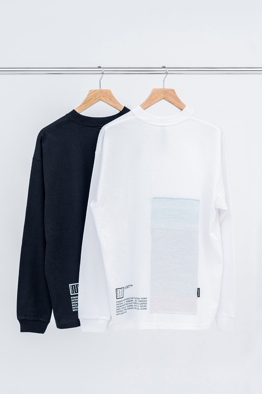 BYBORRE Layered Edition™ DSM Ginza Launch  Capsule Collection Weightmap Sweater Merino Wool Long Sleeve T-shirts Black White 8-bit™ Fabric