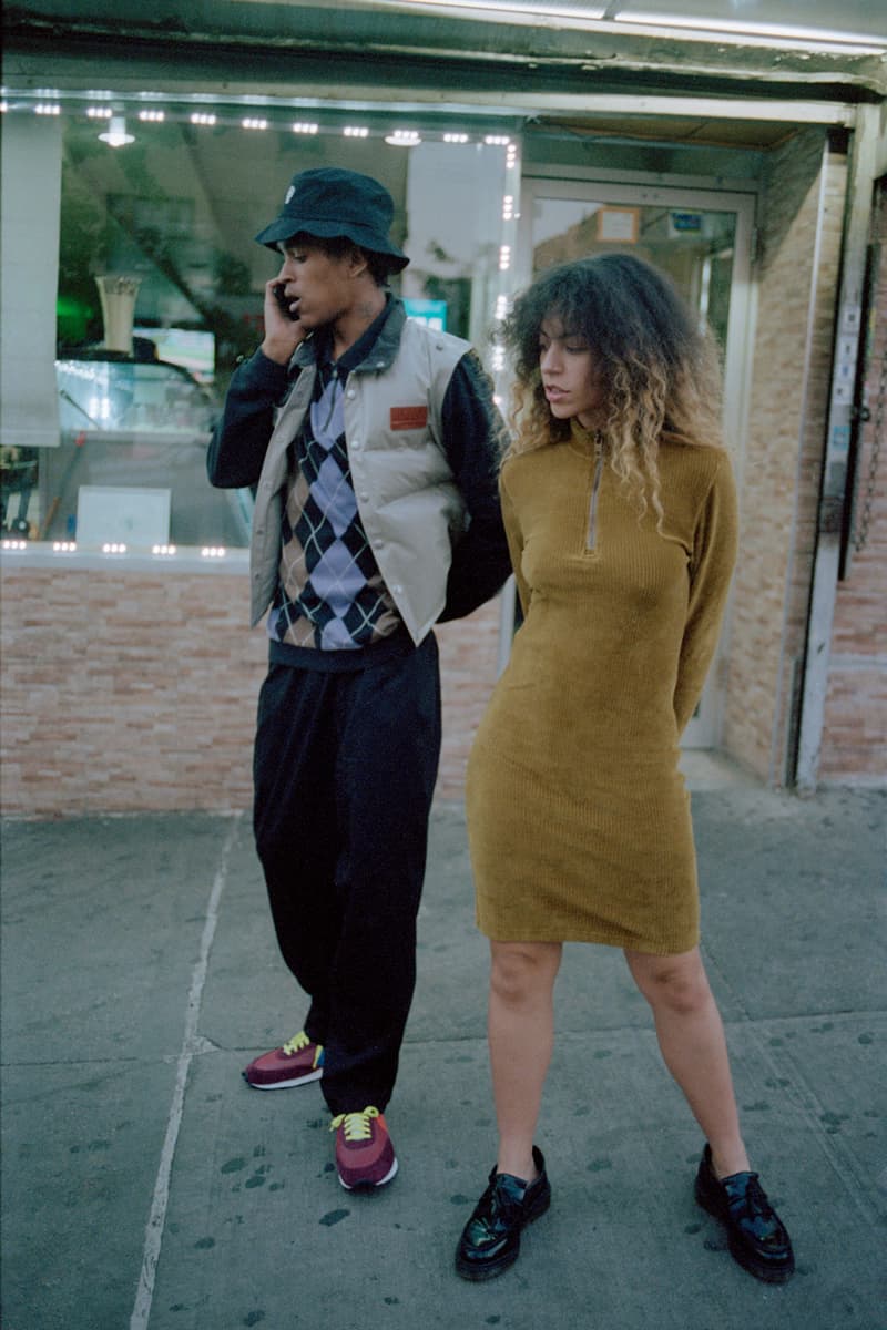 Caliroots Fall/Winter 2019 Lookbook Collection Shirts Pants Sweaters Cardigans Hats Orange Green Cream White Leopard Denim Eytys Aimé Leon Dore Wacko Maria Engineered Garments Converse Chucks Nike Air Force 1s Timberland