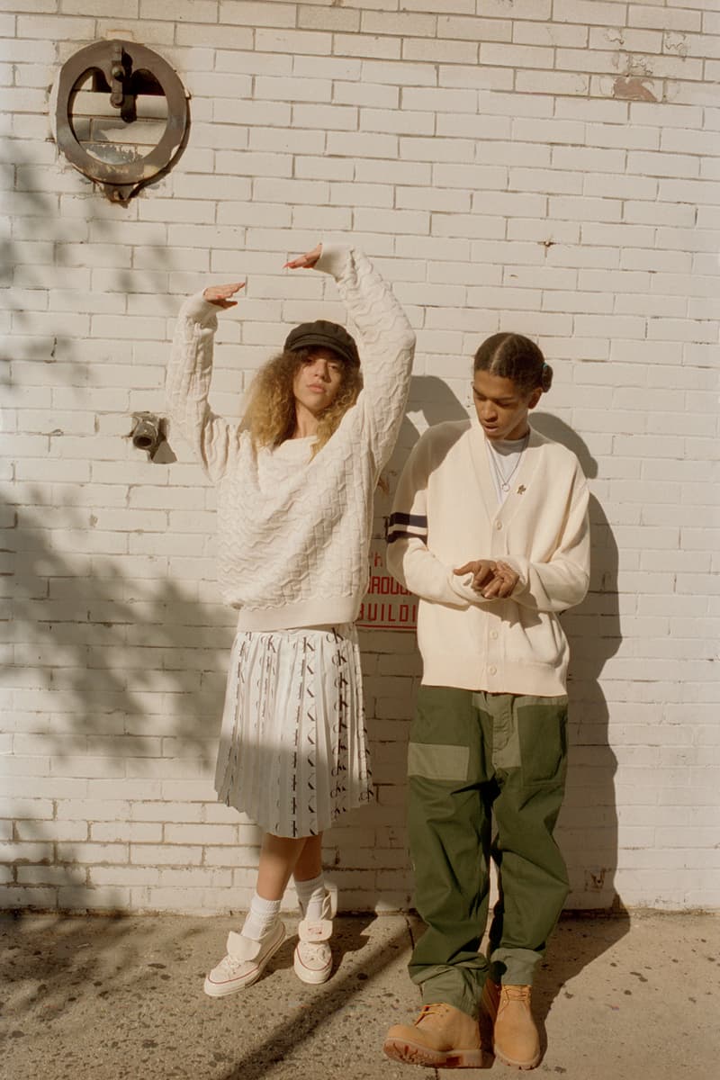 Caliroots Fall/Winter 2019 Lookbook Collection Shirts Pants Sweaters Cardigans Hats Orange Green Cream White Leopard Denim Eytys Aimé Leon Dore Wacko Maria Engineered Garments Converse Chucks Nike Air Force 1s Timberland