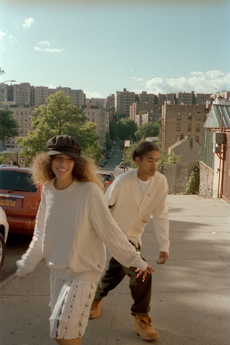 Caliroots Fall/Winter 2019 Lookbook Collection Shirts Pants Sweaters Cardigans Hats Orange Green Cream White Leopard Denim Eytys Aimé Leon Dore Wacko Maria Engineered Garments Converse Chucks Nike Air Force 1s Timberland
