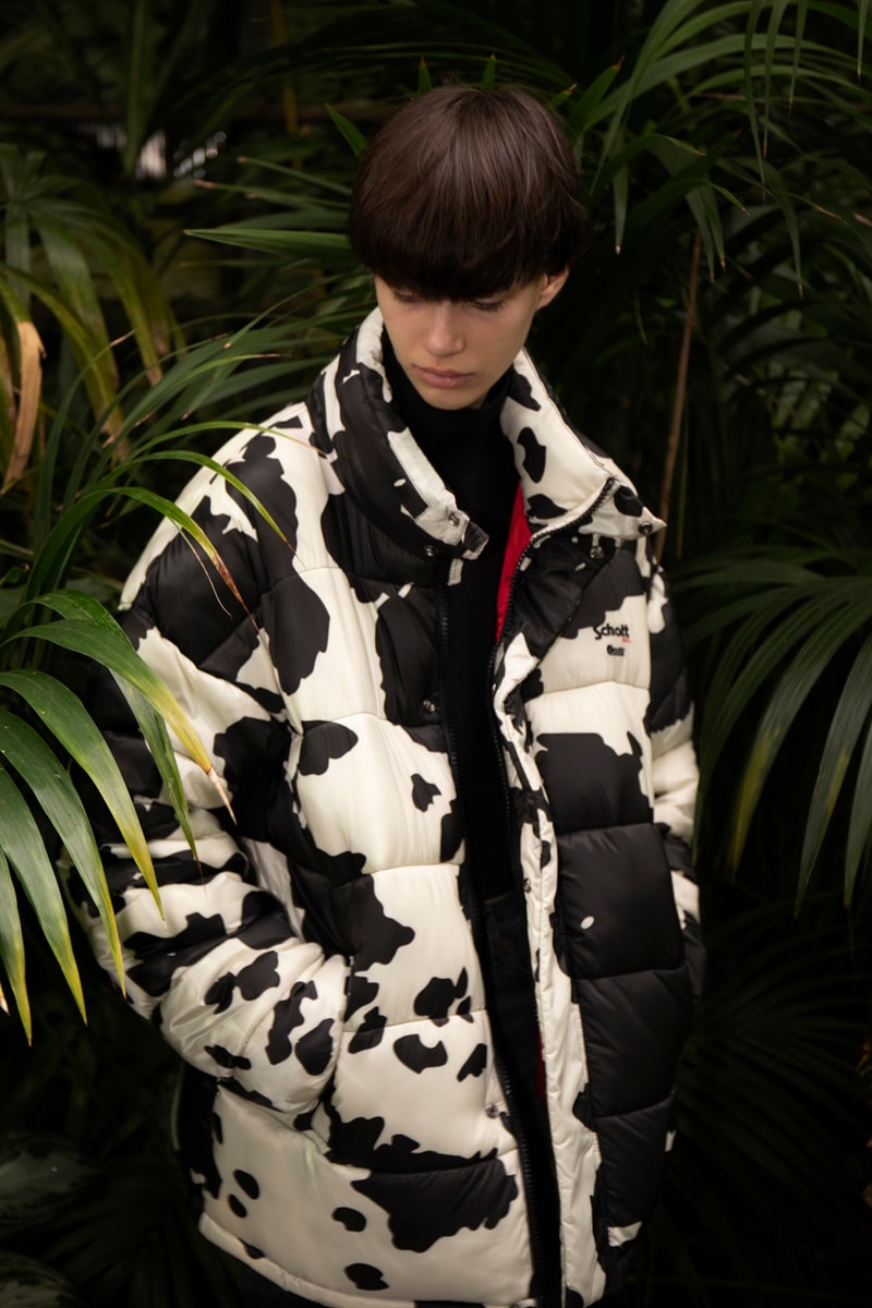 Schott NYC Caliroots "Animal Pack" Collection Puffers "Nebraska" Short Jackets Parkas White Snake Cow Black Snake Leo Red  